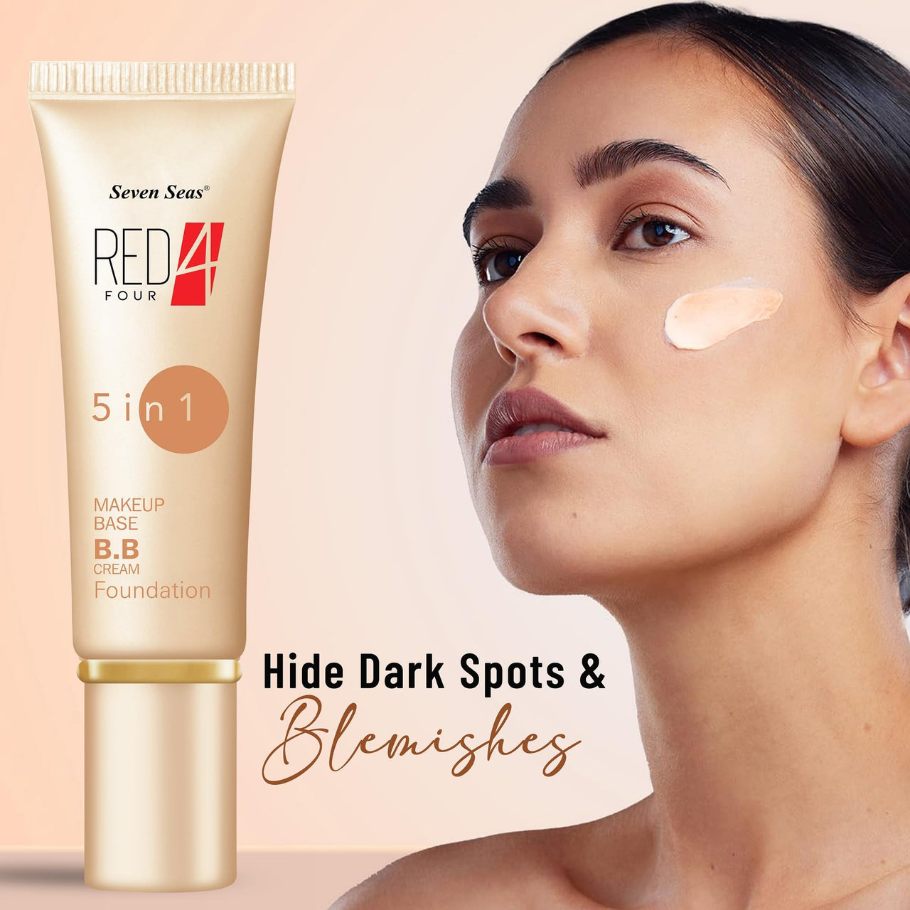 Seven Seas Red4 | Waterproof | Moisturizer | Isolation | Long Lasting | Exquisite 5in1 Makeup Base BB Cream Total Oil Control Foundation (Tawny, 40g)