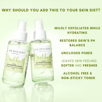 THE SKIN DIET COMPANY Exfoliate + Repair Saver Duo | Matcha Toner & Avocado Serum | Refreshing Exfoliation | Unclogs Pores, Improves Texture, Fades Pigmentation | All Skin Types (100ml + 15ml)