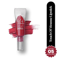 Hilary Rhoda Touch Of Mousse Lipstick | Matte Finish & Long Lasting | Infused with Vitamin E | Weightless & Liquid Lipstick with Mousse Finish | Smudge & Water Proof | Vegan - 5ml (Playful Berry - Shade 05)