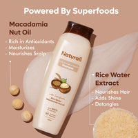 Naturali Rice Water Shampoo for Frizzy and Dry Hair | With Rice Water | Sulphate Free | For Women | Clarifying Shampoo | Paraben Free | 200 ml