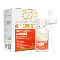 L'SENSA 7 in1 Youth Complex™ Vitamin C Serum with Hyaluronic Acid, Niacinamide,Tripeptide-5, Ferulic Acid, Vitamin-E for Anti-Ageing, Anti-Wrinkle and Anti-Spots| For All Skin Types - 10ml