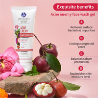 Ayouthveda Anti-acne Face Care Kit Maintain Oil Moisture, Skin Purifying | Acne Enemy Face Wash Gel 100ml | Acne Enemy Clarifying Facial Toner 100ml | Oil Control Mattifying Moisturizer Cream 60g