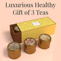The Tea Heaven | Tea Gift - 3 Assorted Teas Box (Set of 3) | Healthy Gift | Kashmiri Kahwa | Lavender | Moroccan Mint Green Tea | 80 Grams