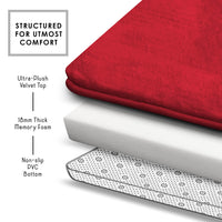 Clara Clark 2 Piece Bathroom Rugs Bath Mat Set, Velvet Memory Foam Bath Mats for Bathroom - Non-Slip, PVC Backing Bath Rugs, Washable Bathroom Rug Mats - Dries Quickly, Bathroom Rug Set - Burgundy Solid 2 Piece Set Burgundy Red