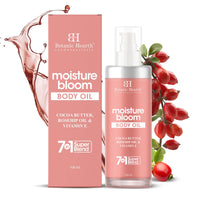 Botanic Hearth Moisture Bloom Body Oil - Hydrating Body Oil with Jojoba, Rosehip & Vitamin E for Soft & Radiant Skin, 100 ml for Men and Women - in a Premium Glass Bottle