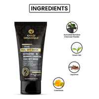 Khadi Organique Charcoal Peel off Mask for Face Removes Blackheads Detoxifies Skin 100 GM (Pack of 1)