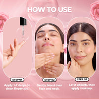 Hilary Rhoda Smooth Blur Primer Serum | Pore Minimising Serum for Face | Moisture-Locking | Infused with Niacinamide | Ultra-hydrating & Nourishes Skin | 30ml (Rose - Shade 01)