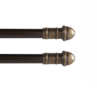28-48 in. Adjustable Petite Café Curtain Rod, 2-Pack, 7/16 in. Diameter, Bronze 28-48