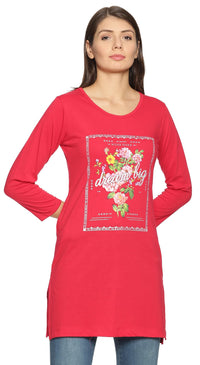 In Love Women's  Long Knee Length Night Wear Tshirts
