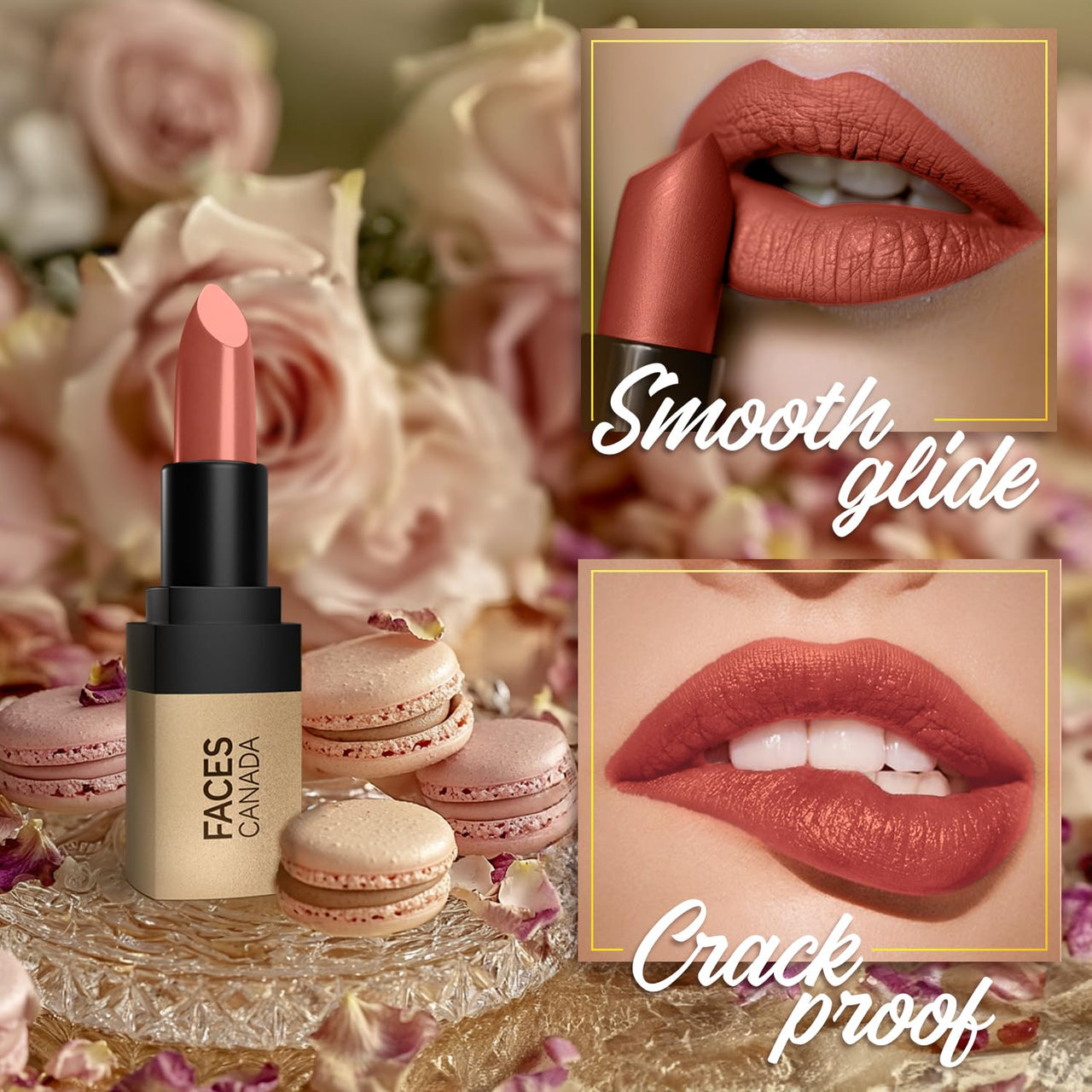 FACES CANADA Comfy Matte Velvet Touch Lipstick - Rose Macaron 09, 4.2g | Velvety Matte Finish | 8HR Longstay | Intense Colour | Hydrating Lips | Smooth Application