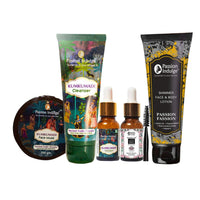 Passion Indulge Wedding Kit Face Care Combo - Kumkumadi Cleanser, Kumkumadi Oil, Kumkumadi Mudd Pack, Shimmer Lotion, Eyelash Oil | Bridal Kit | Natural Facial kit | Wedding Kit for Women
