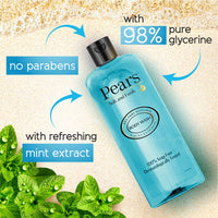 Pears Soft and Fresh Body Wash 250 ml, 98% Pure Glycerin, Liquid Shower Gel crafted with Mint Extracts for Refreshed Skin, No Paraben & 100% Soap Free (Pack of 2)