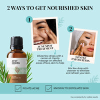 Just Herbs Tea Tree Steam 100% Pure Distilled Essential Oil for Hair | Skin | Fights Acne | Exfoliates Skin | Aromatherapy Relives Stress for Men and Women (10 ml)