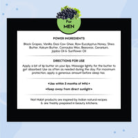 Nat Habit Black Grape Lip Balm For Men,For Lip Lightening,Lip Mask For Dry Lips|Natural,Ayurvedic Lip Care|Fresh Kitchenmade,Desi Ghee,Raw Honey,Shea,Black Grape,Vitamin E|Express Dry Lips Repair,10G