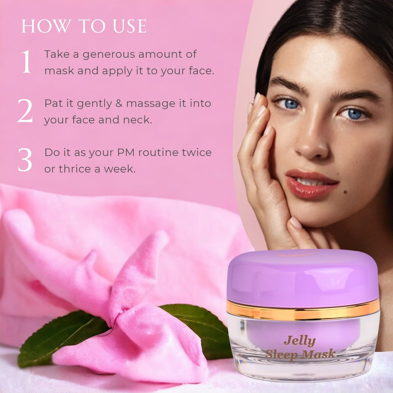 Oceglow Sleeping Jelly Mask with Hyaluronic Acid & Blue Green Algae | Overnight Hydrating Face Mask | Control Pigmentation, Dark Spots, and wrinkles, | Suitable for All Skin Types - 51ml