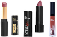 Blue Heaven Powder Matte Lipstick Mahogany Moments & Blue Heaven Intense Matte Lipstick, Plum Desire, 310, 4 gm & Blue Heaven Hyperstay Weightless Liquid Matte