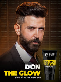 Beardo Ultraglow Face Wash for Men | Red Algae, White Lily & Menthol for Brightened, Hydrated and Refreshing Skin | Face Wash for Tone Brightening and Glowing Skin | Suitable for All Skin Types | 100ml