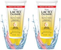 Lacto Calamine Sunshield Matte Look Sunscreen SPF50 PA+++ for Oily or Acne prone skin, Very Water Resistant, Paraben & Sulphate free, 50g (Pack of 2)