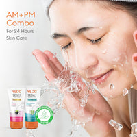 VLCC Vitamin C & Mulberry Serum Facewash - 150 ml to Reduce Blemishes & Brighten for AM | with Free Hyaluronic Acid & Aloe Vera Serum Facewash - 150 ml to Strengthen Skin Barrier for PM (B1G1)