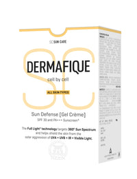 Dermafique Sun Defense Gel Crème, SPF 30, PA +++ Sunscreen 50g, All Skin Types, 360° Sun Spectrum Protection, Prevents Tanning, Pigmentation & Photoaging, UVA,UVB, IR & Visible Light Protection, Dermatologist Tested on Indian Skin, for Men & Women