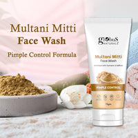 Globus Naturals Multani Mitti Face Wash, Enriched With Turmeric & Saffron, For Pimple Control, Suitable For Oily & Acne Prone Skin, 75 gm