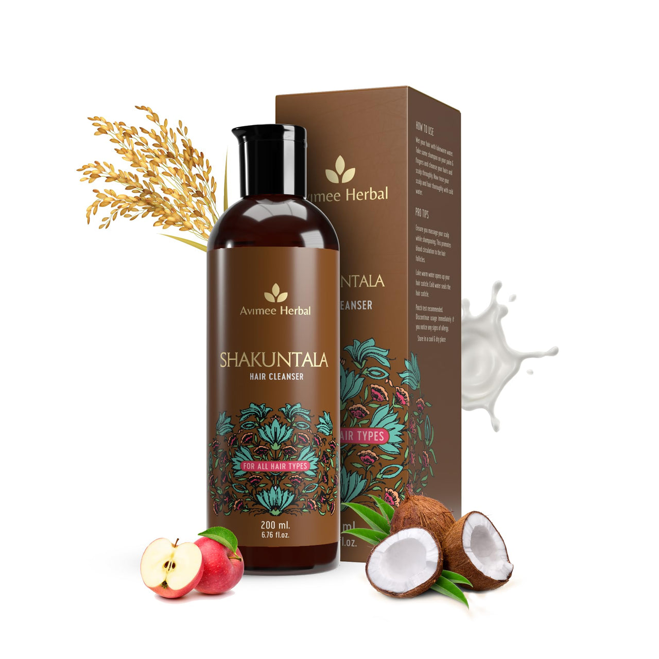 Avimee Herbal Shakuntala Hair Cleanser (200ml) + Radha Hair Conditioner (200ml) Hair Care Combo