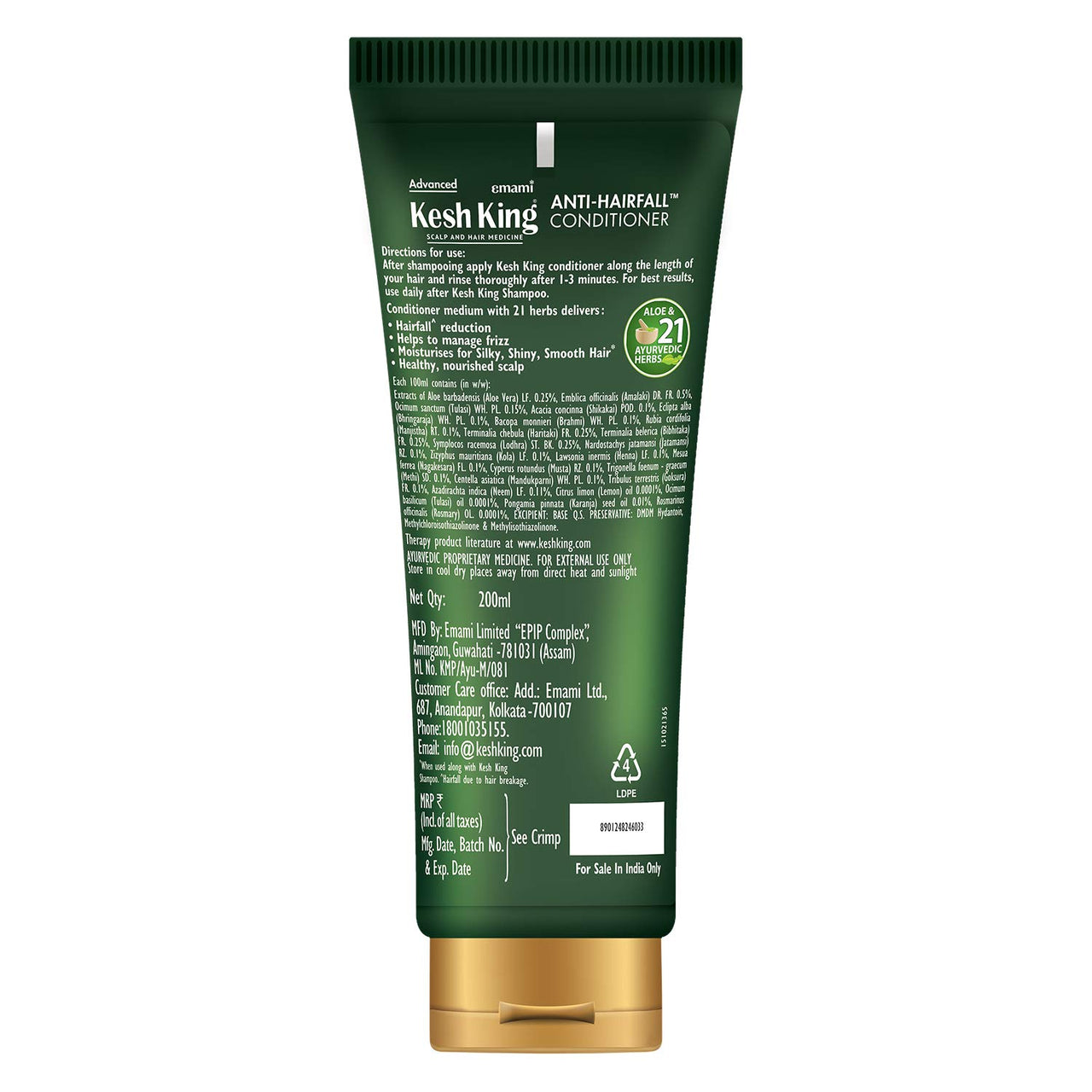 Kesh King Ayurvedic Onion Shampoo with 21 Herbs, Reduces Hairfall & Boost Hair Growth, 300ml & Kesh King Scalp and Hair Medicine Anti-Hairfall Conditioner, 200 ml