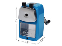 Carl Angel-5 Manual Pencil Sharpener with Metal Table Mount. Quiet for The Classroom, Home & Office, Black (CUI19018)