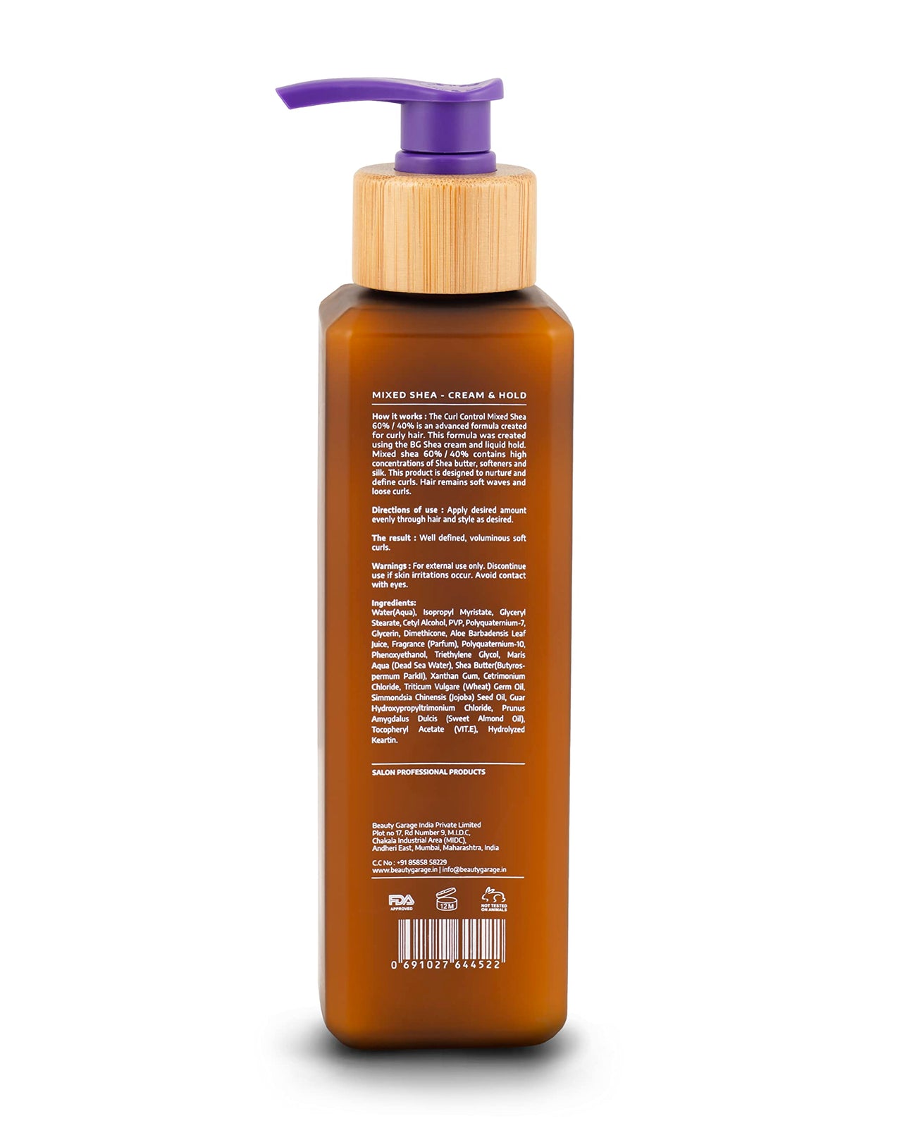 Beauty Garage Shea Retention Curl Control Leave in Moisturizer 60% Cream 40% Hold gel 280ml