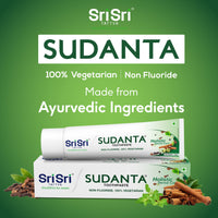 Sri Sri TATTVA shuddhta ka naam Sudanta Ayurvedic Herbal Toothpaste-All Natural,Fluoride Free Tooth Paste With Cloves,Cinnamon,Bakul & More-200G (Pack Of 4),For Kids & Adults | Fresh Breath