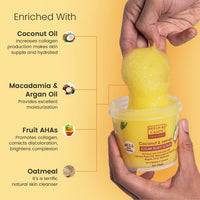 Bryan & Candy Coconut & Lemon Sugar Body Scrub PH 5.5 For Tan Removal & Exfoliation | For Women & Men |Coconut oil, Lemon peel oil, Oatmeal, Macadamia and Argan oil for smooth skin - 250g