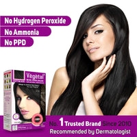 Vegetal Bio Hair Colour Soft Black | 150g | Achieve Natural, Ammonia-Free Hair Color | PPD-Free, 100% Herbal Certified Organic for Men and Women | UV Protection and Luster Maintenance | Complete Kit
