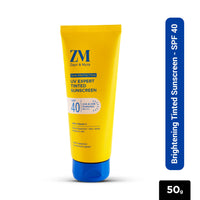 ZM Vitamin C UV Expert Tinted Sunscreen SPF 40, PA +++ For Bright & Glowing Skin | For Dull Skin | Non-Greasy, Quick-Absorbing | UVA UVB Sun Protection | Sunscreen For Women & Men, 50 gm
