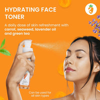 Karrot Natural Skincare Hydrating Face Toner, Carrot Face Spray Mist for Boosting Radiance, Contains Seaweed and Green Tea, SLS and Paraben Free, For Women and Men, All Skin Types, 120ml