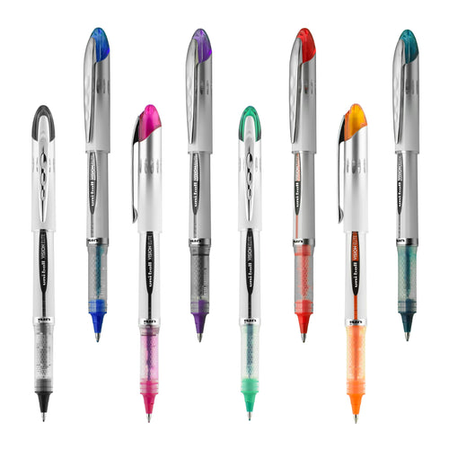 Uniball Vision Elite Rollerball Pens, Assorted Pens Pack of 8, Bold Pens with 0.8mm Ink, Ink Black Pen, Pens Fine Point Smooth Writing Pens, Bulk Pens, and Office Supplies