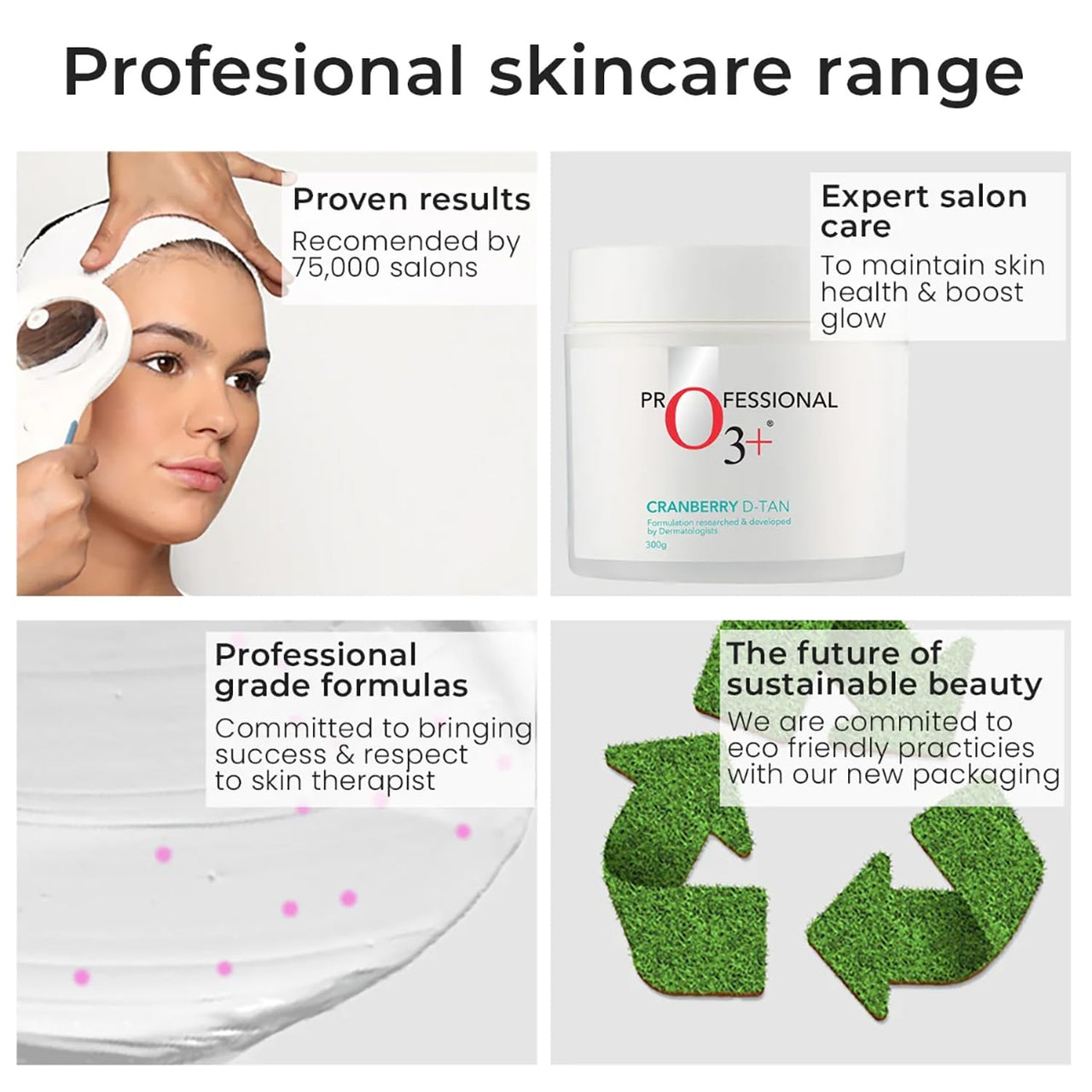 O3+ Cranberry D-Tan® with Natural Extracts for Tan Removal & Sun Damage Protection Ideal for Oily Skin (De Tan, 300 g)