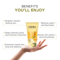 Oshea Herbals Brightening & Skin Illuminating Gel Facewash for All Skin Types | Removes Pigmentation & Brightens with Vitamin C & Grapefruit Extract - 150g
