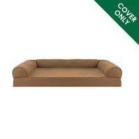 Furhaven Replacement Dog Bed Cover Quilted Sofa-Style, Machine Washable - Toasted Brown, Jumbo Plus (XX-Large) Cover Only 53.0