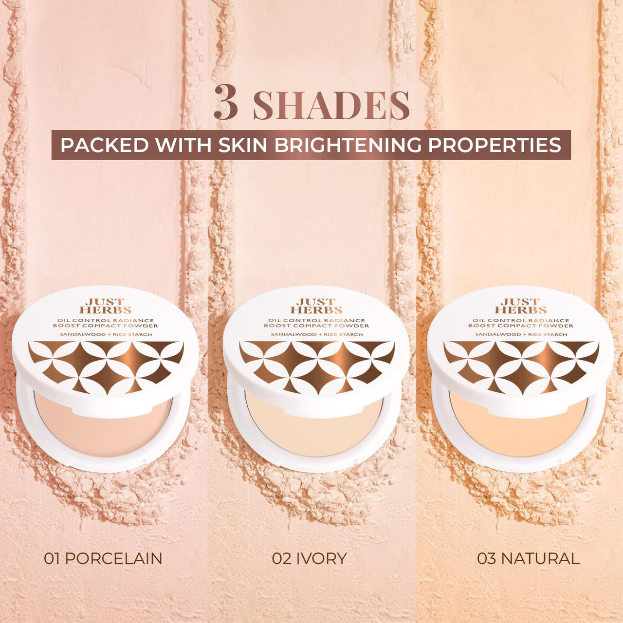 Just Herbs Long Stay Non Sticky Makeup Fixer & Just Herbs Oil Control Radiance Booster Age Defying Compact Powder for face Makeup 9g (Ivory) Combo