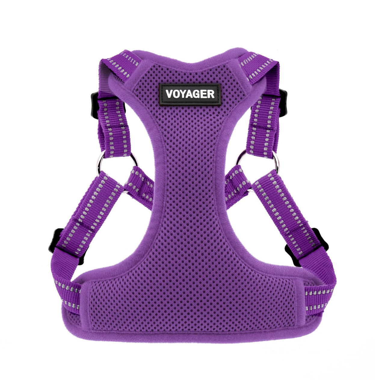 Best Pet Supplies Voyager Adjustable Dog Harness with Reflective Stripes for Walking, Jogging, Heavy-Duty Full Body No Pull Vest with Leash D-Ring, Breathable All-Weather - Harness (Purple), S Harness (Purple) S (Chest: 15 - 18")