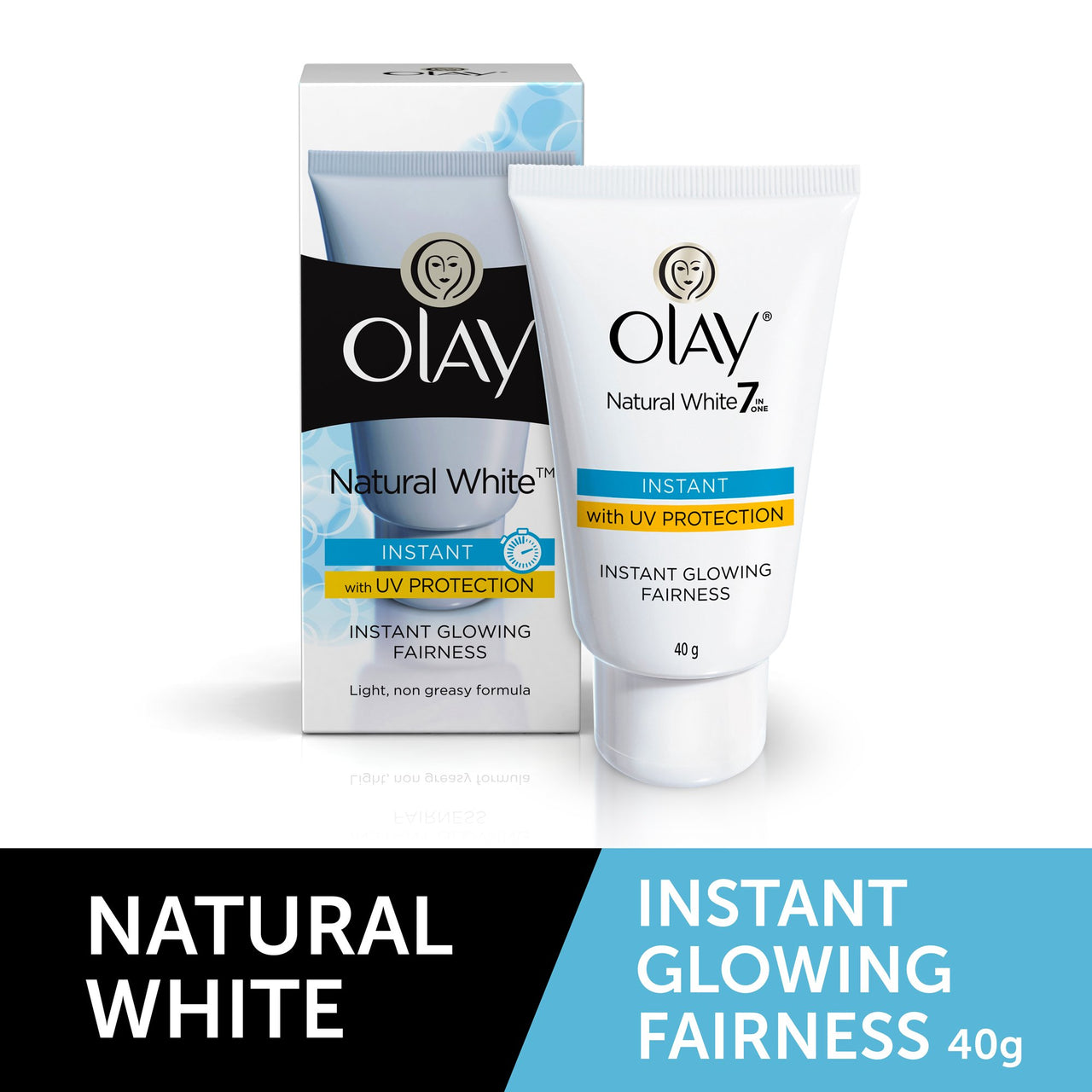 Olay Natural White 7 In 1 Instant Glowing Fairness Cream, 40Gm - All Skin Type