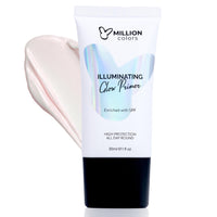 Million Colors Illuminating Strobe Cream for Face | Rose Gold Strobe Cream + Primer + Face Highlighter | Hydrating Makeup Base with SPF | Infused With Hyaluronic Acid, Niacinamide, Jojoba Oil & Shea Butter for Radiant Skin 30Ml