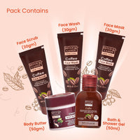Bryan & Candy Coffee Bath Kit Women's Day Gift Set For Women & Men | Choco Body Butter, Face Wash, Face Scrub, Face Mask, Bath & Shower Gel | Vegan, pH 5.5, SLS & Paraben-Free |