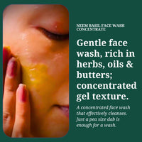 Rustic Art Organic Neem Basil Face Wash Concentrate | Anti acne (pimples), sulphate, paraben free cleanser for women & men | Suitable for teenagers | 50g (Pack of 1)