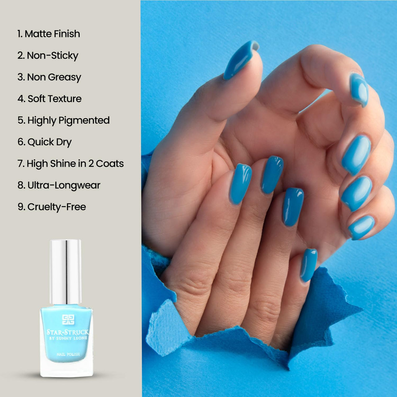 STARSTRUCK BY SUNNY LEONE Nail Polish - Sky Blue
