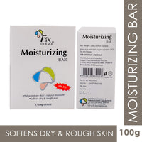 Fixderma Moisturizing bar, Soap for dry skin and rough skin, Hydrating cleanser bar, Soap free body and facial cleanser, Eczema bar, Dry body bar, Atopic Dermatitis bar, Safe for all skin types 100g