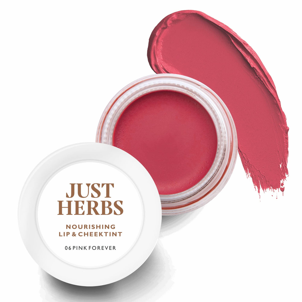 Just Herbs Ayurvedic, Natural Lip & Cheek Tint- 06 Pink Forever(Creamy Matte) & Just Herbs Ayurvedic Creamy Matte Lipstick Set38gm (Pack of 16)