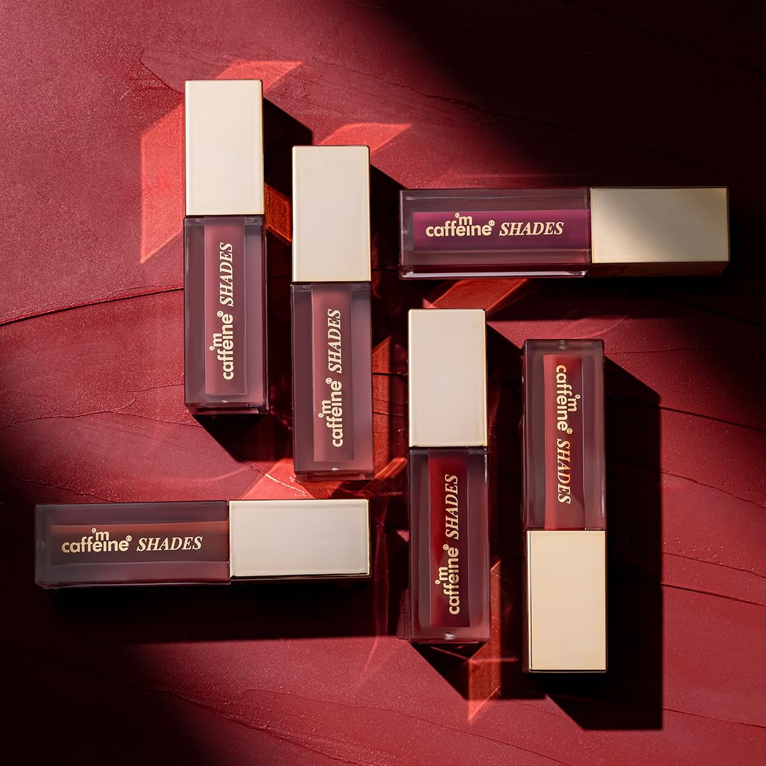 mCaffeine Shades Velvet Blur Matte Liquid Lipstick | 12 Hrs Intense Stay | Lightweight & Non-drying, Blurs Lip Creases | Transferproof & Smudgeproof | 4 ml - Passionate Crimson (Iconic Pink)