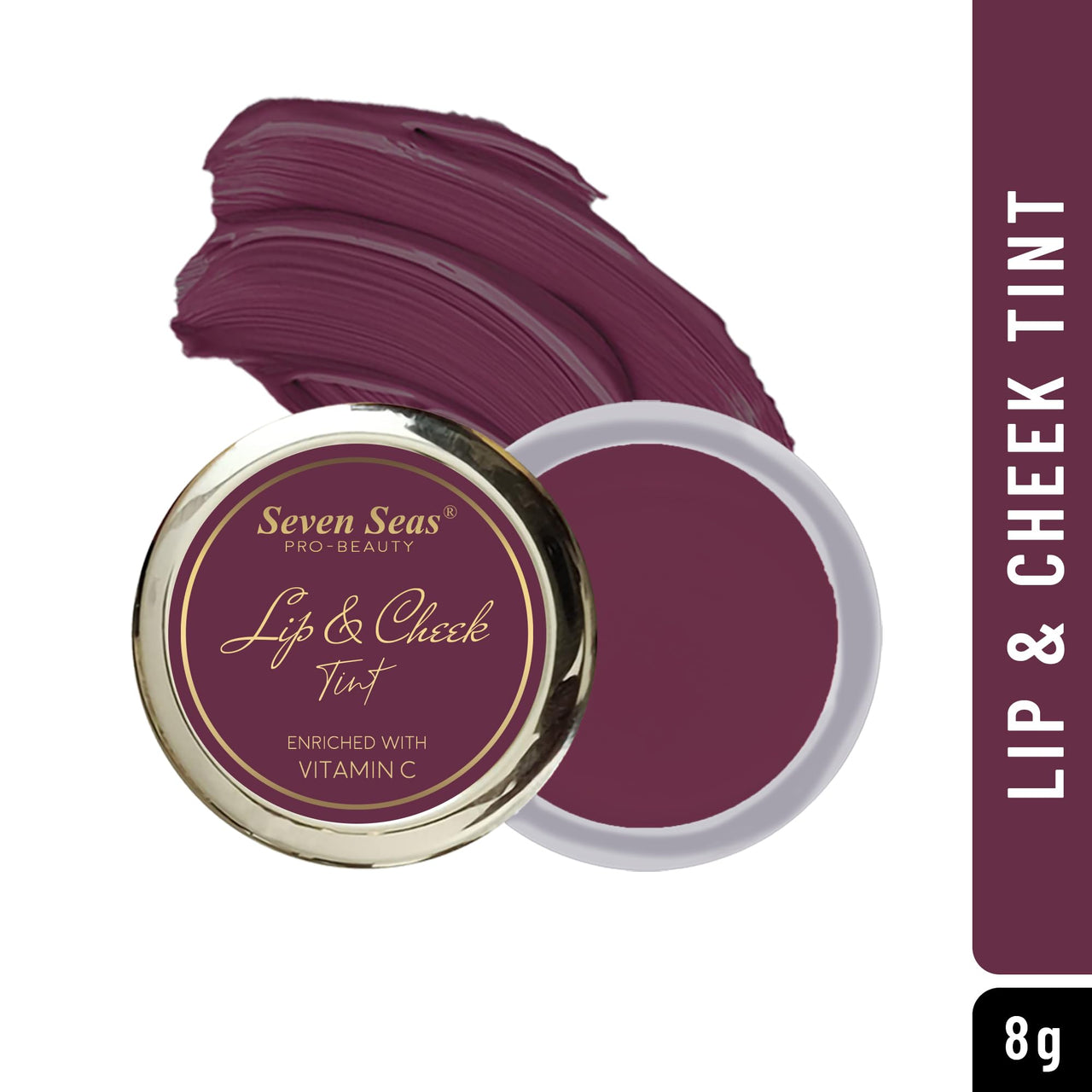 Seven Seas Lips & Cheek Tint Combo Pack of 2 | Matte Natural Blush for Women | Lip Tint with Vitamin E | Nourishing Cheek Tint (Wine Berry)