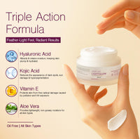 Kozicare Kojic Acid Cream with Hyaluronic Acid & Vitamin E | Lightweight Moisturizer with SPF 50 | Nourishing for All Skin Types | Achieve Radiant, Flawless Skin | Perfect for Women & Men - 50 gm